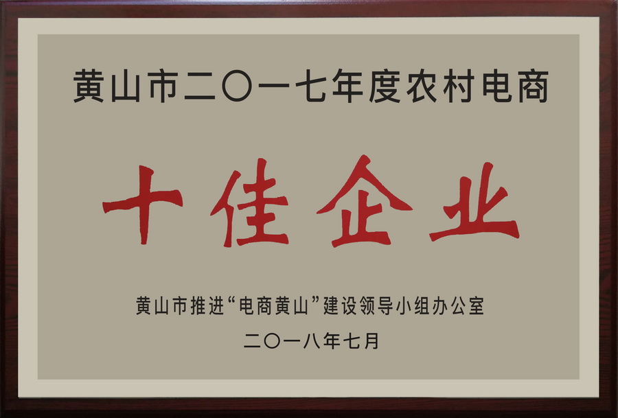十佳企业牌匾